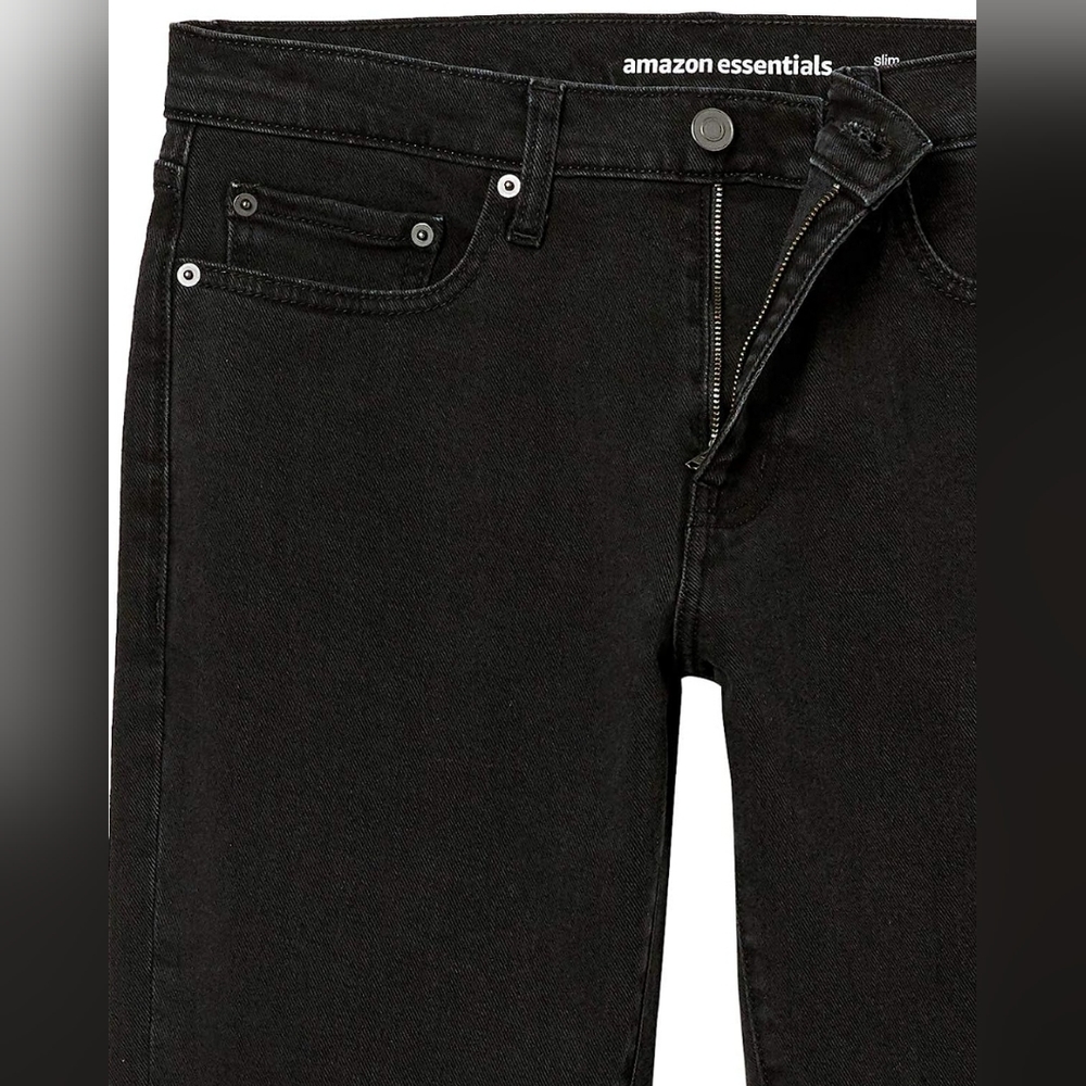 👖 NWT Amazon Essentials Black Washed Slim Fit Jeans Denim 34"x28" Still In Bag